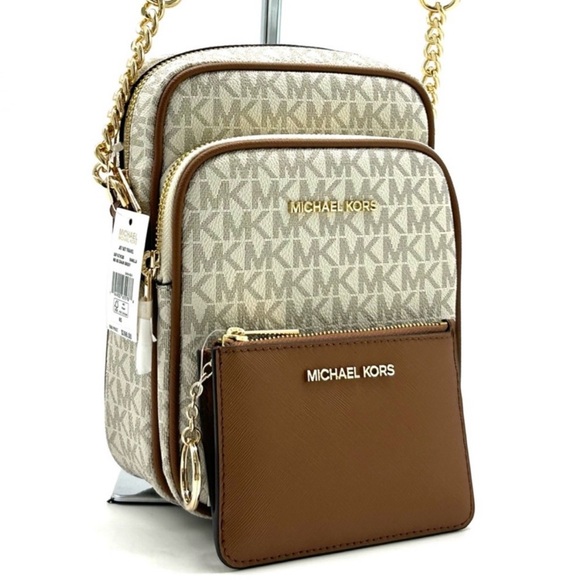 Michael Kors JST Medium Logo Crossbody & Matching Coinpouch Card Case Wallet - Picture 3 of 15